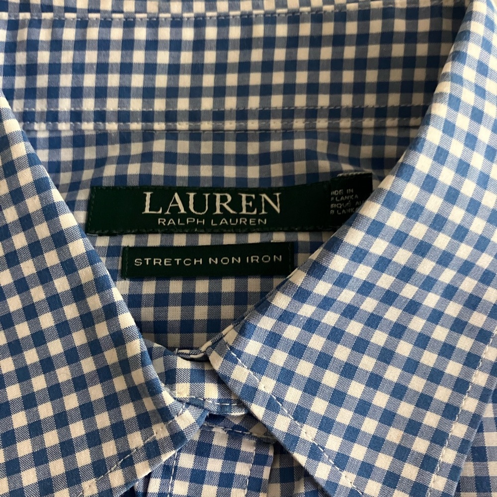 Lauren Blue and White Checked  Shirt